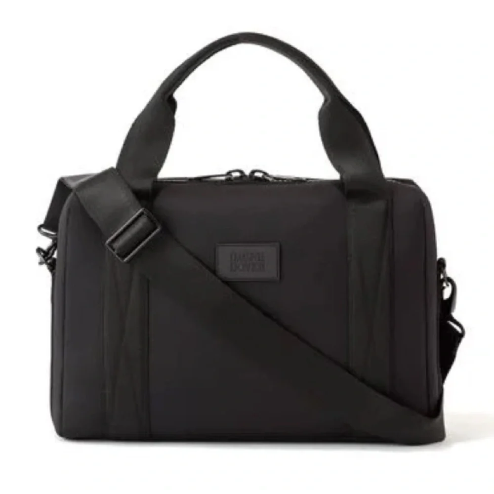 Dagne Dover Black Weston Neoprene Laptop Bag Work Bag Briefcase Travel Bag